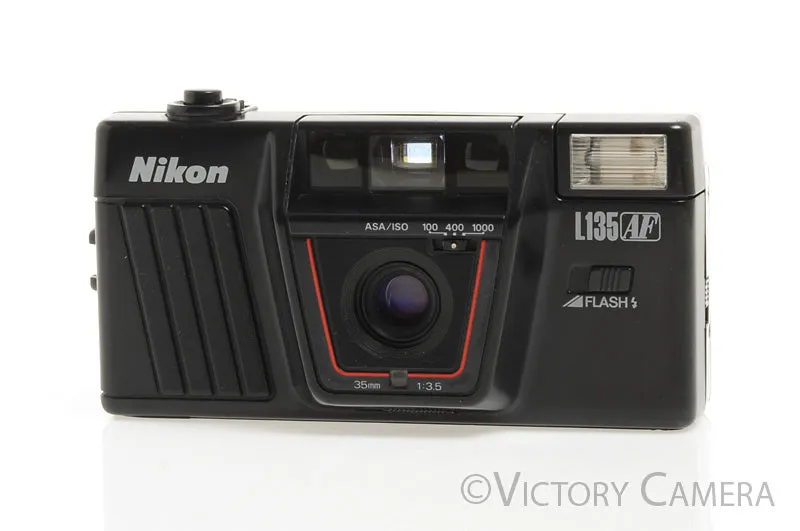 Nikon L135 AF Black 35mm Point & Shoot Film Camera w/ 35mm f3.5 Lens