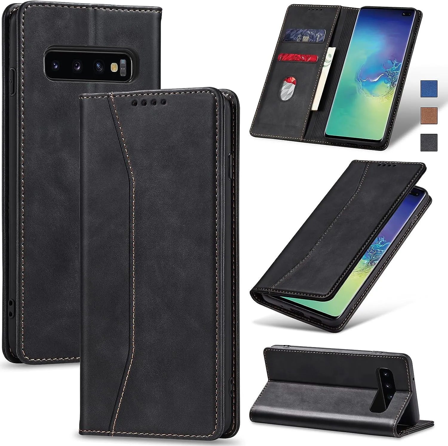 OnePlus 11 5G Leather Magnetic Folio Cover Protective Phone Case Black