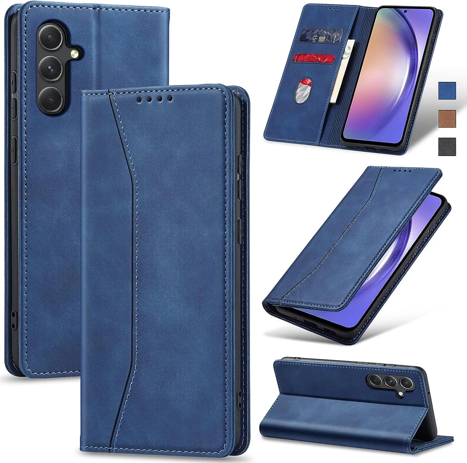 OnePlus 11 5G Leather Magnetic Folio Cover Protective Phone Case Black