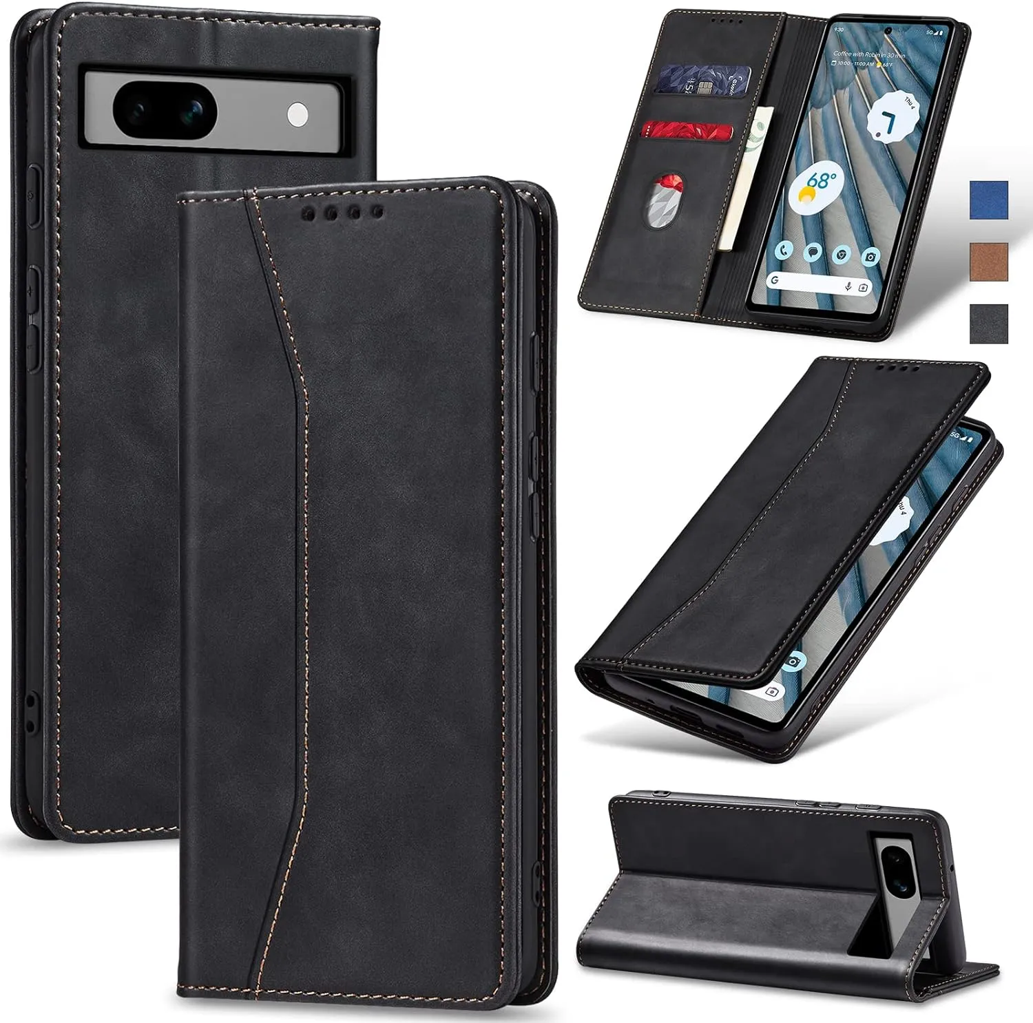 OnePlus 11 5G Leather Magnetic Folio Cover Protective Phone Case Black