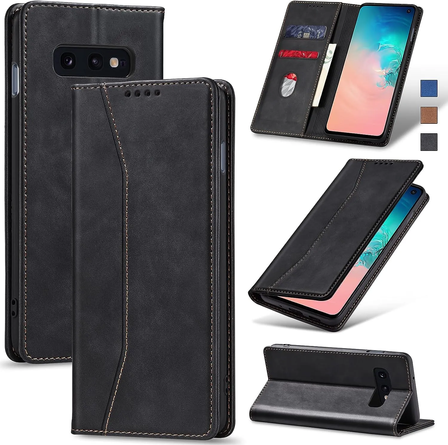 OnePlus 11 5G Leather Magnetic Folio Cover Protective Phone Case Black