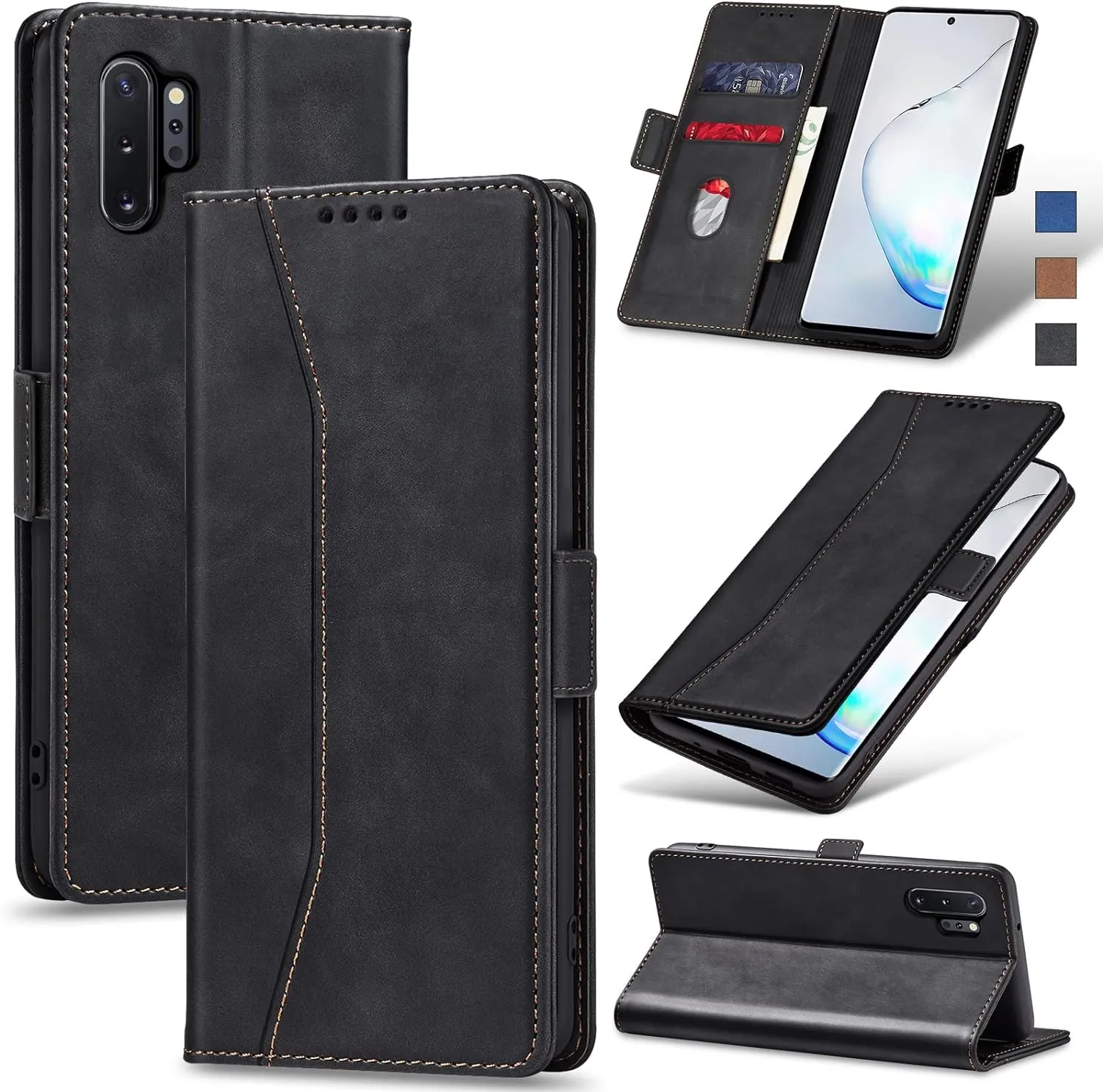 OnePlus 11 5G Leather Magnetic Folio Cover Protective Phone Case Black