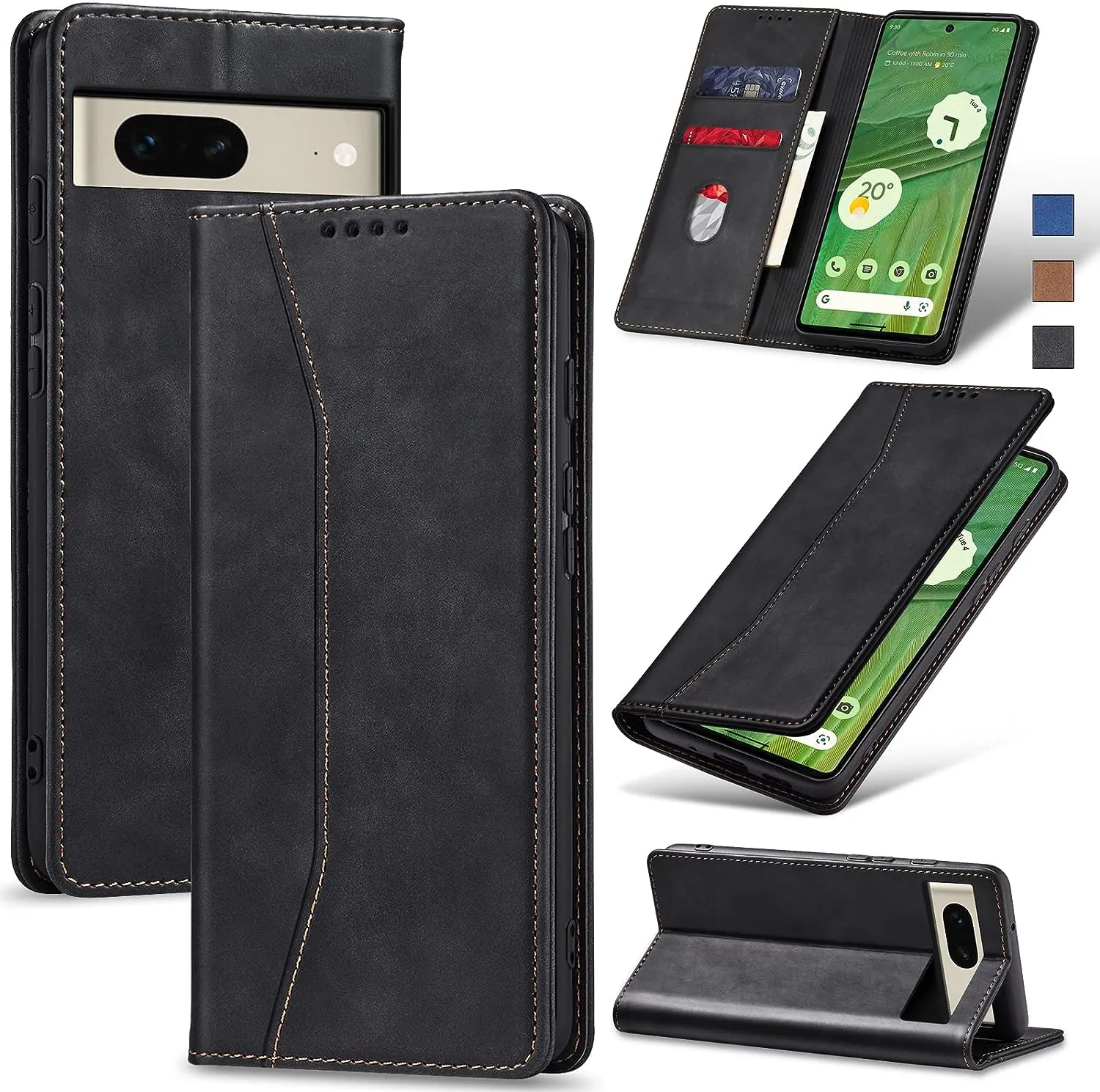 OnePlus 11 5G Leather Magnetic Folio Cover Protective Phone Case Black