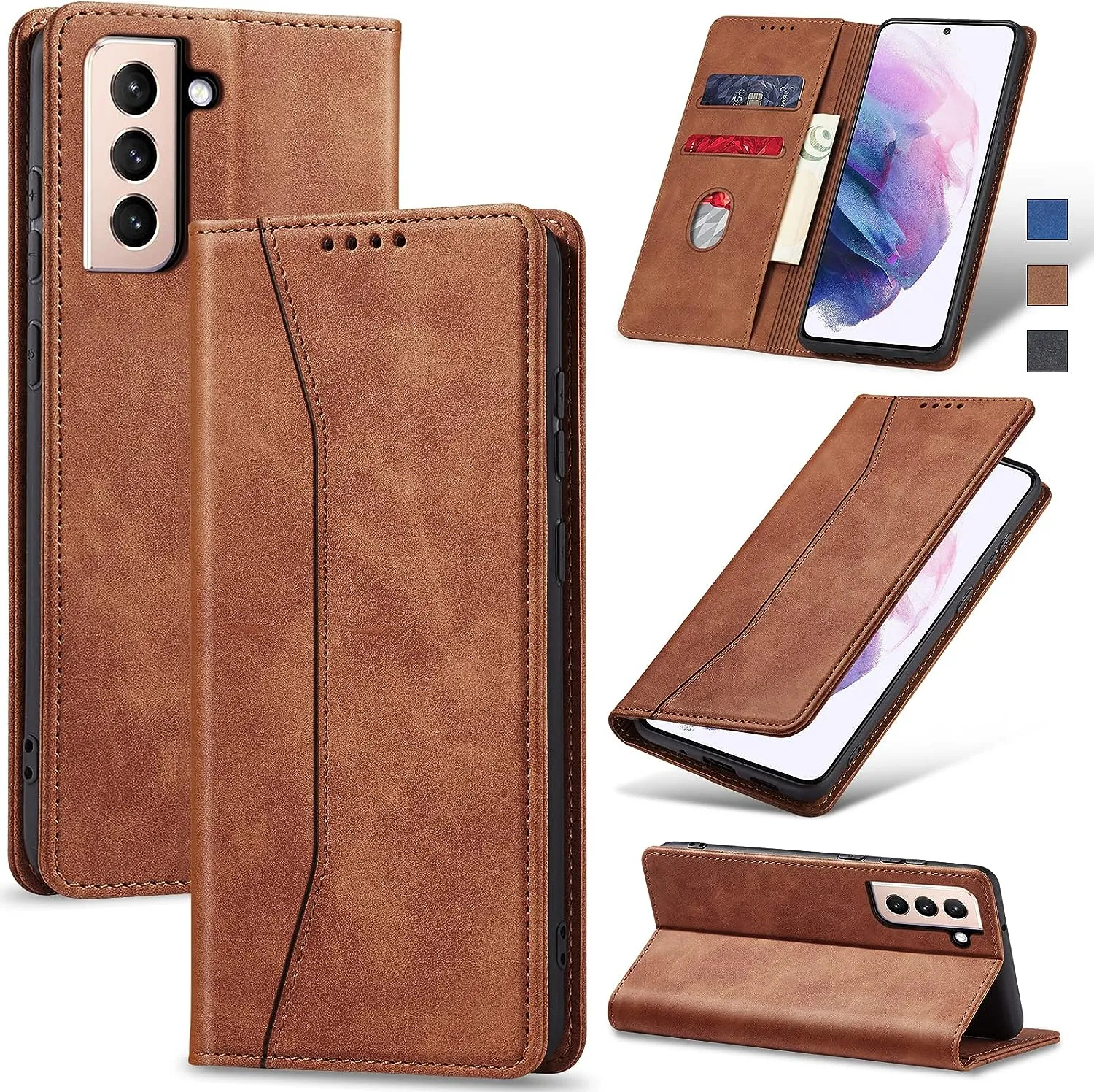 OnePlus 11 5G Leather Magnetic Folio Cover Protective Phone Case Black