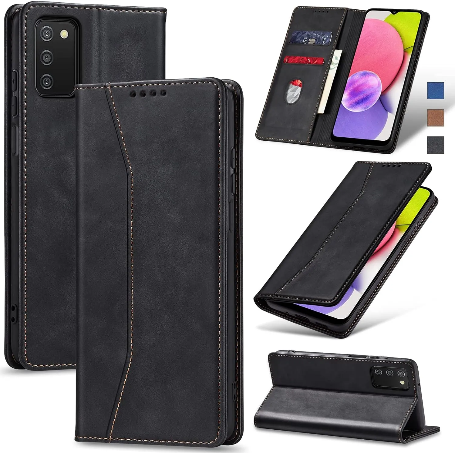 OnePlus 11 5G Leather Magnetic Folio Cover Protective Phone Case Black