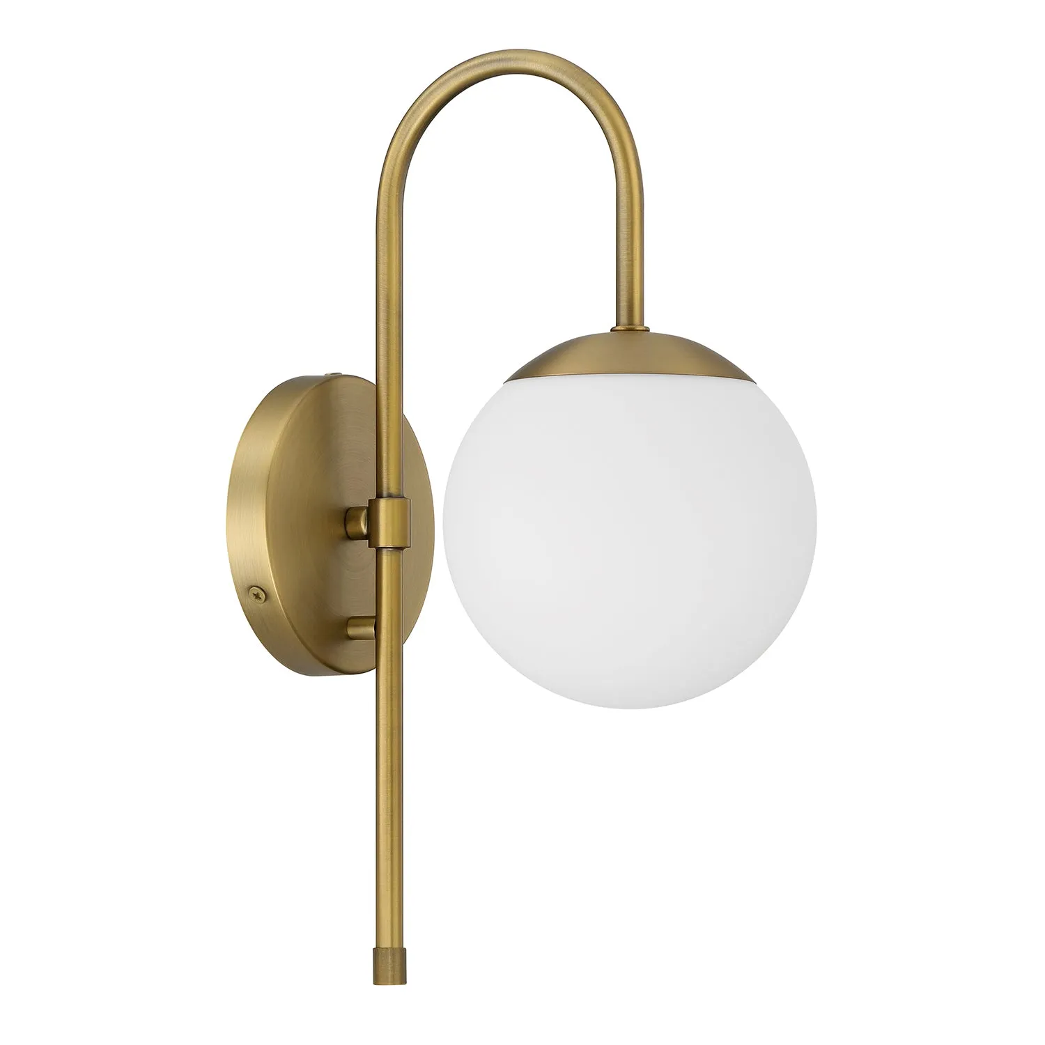 Open Box Castell Curved Arm LED Wall Sconce, Aged Brass