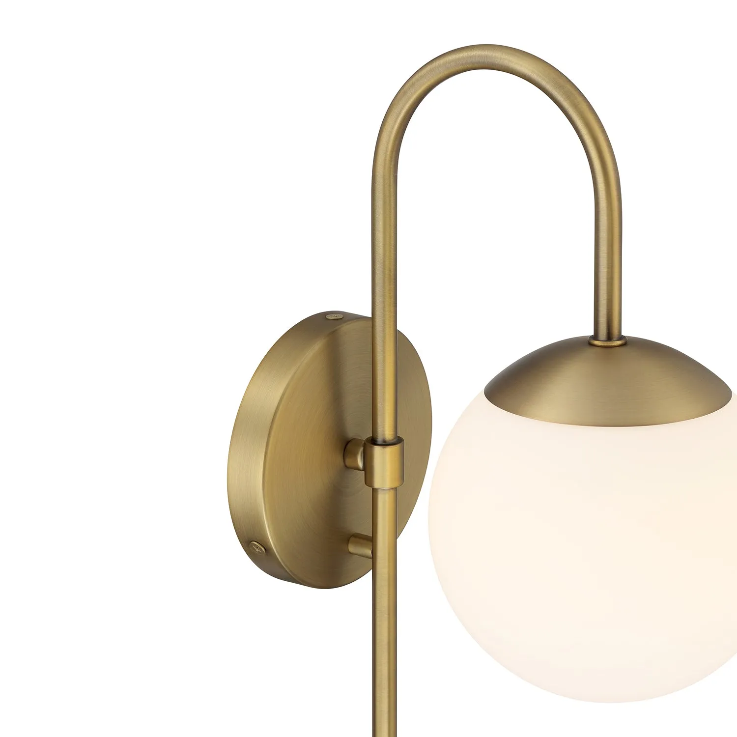 Open Box Castell Curved Arm LED Wall Sconce, Aged Brass