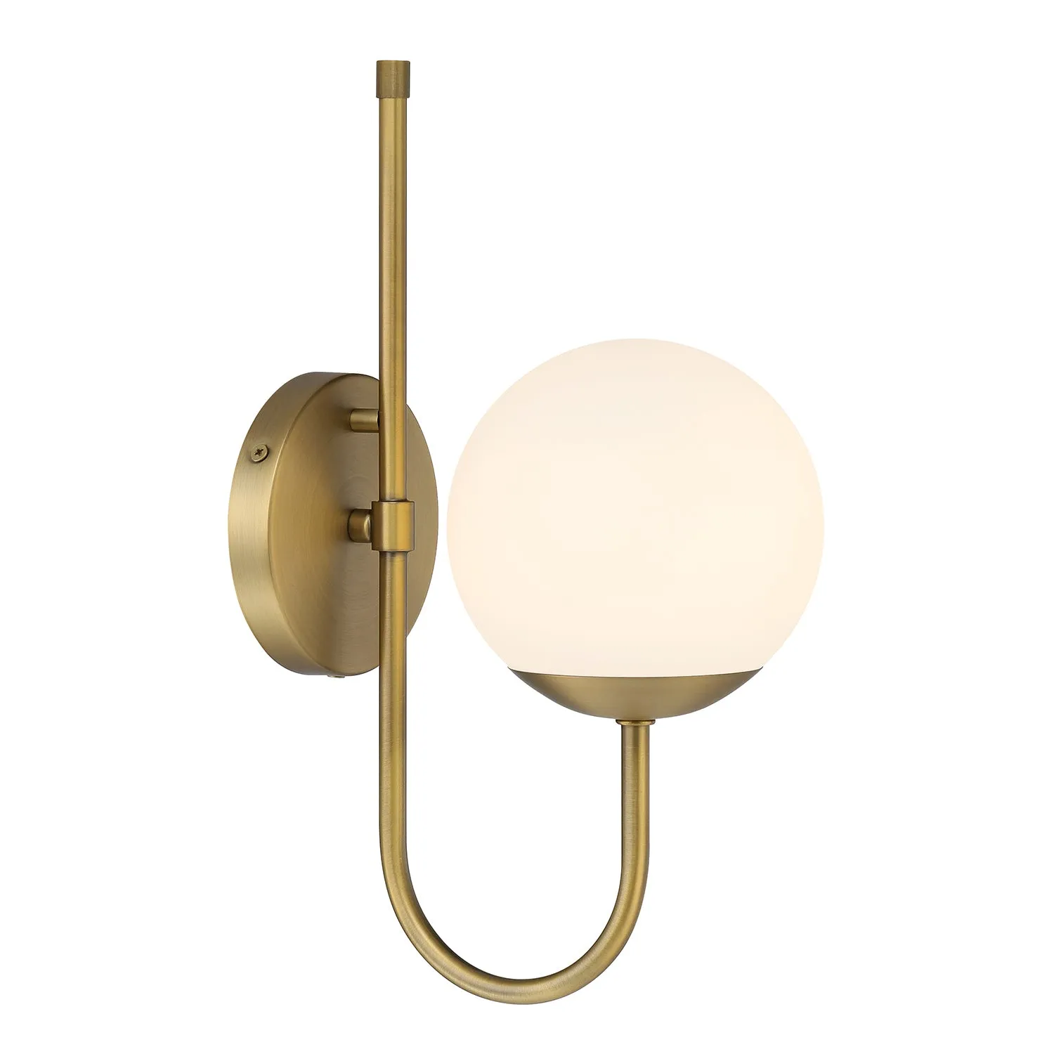 Open Box Castell Curved Arm LED Wall Sconce, Aged Brass