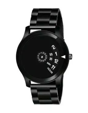 Paidu Black Dial Analog Watch with Rubber Strap for Boys & Men