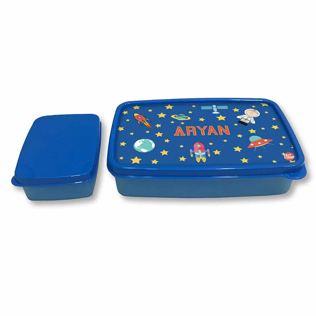 Personalized Snack Box for Kids Plastic Lunch Box for Boys - Space Boy