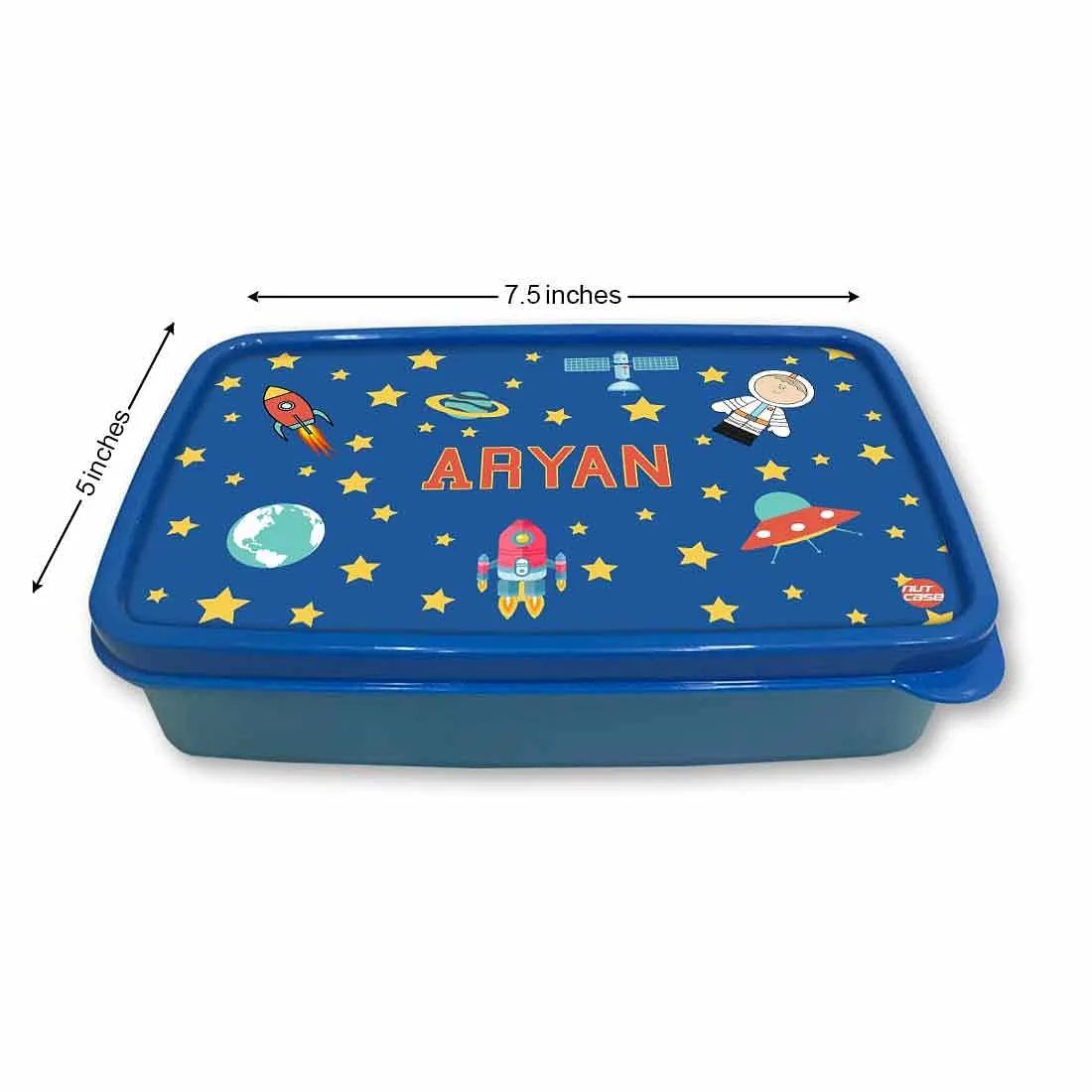 Personalized Snack Box for Kids Plastic Lunch Box for Boys - Space Boy