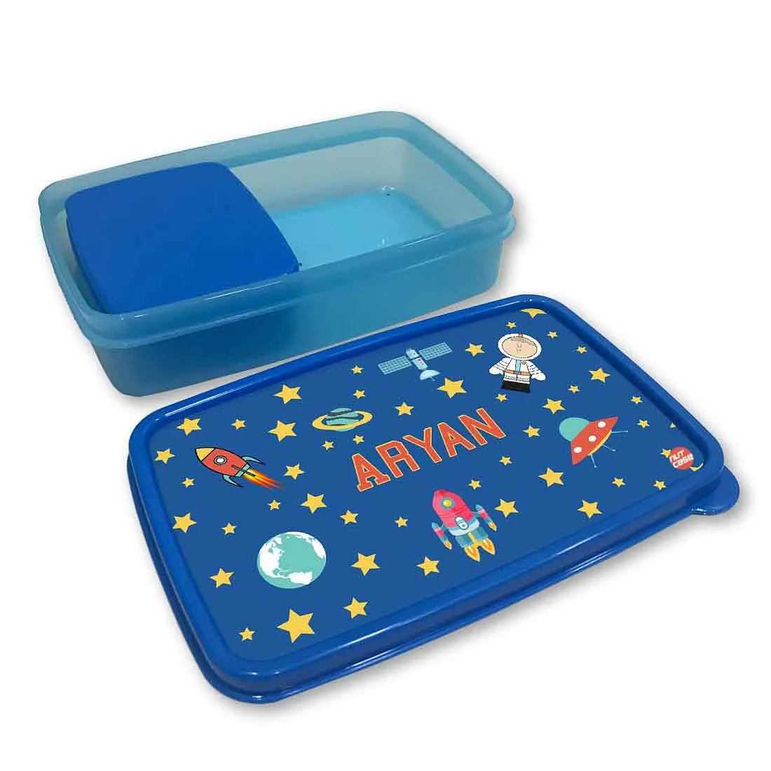 Personalized Snack Box for Kids Plastic Lunch Box for Boys - Space Boy