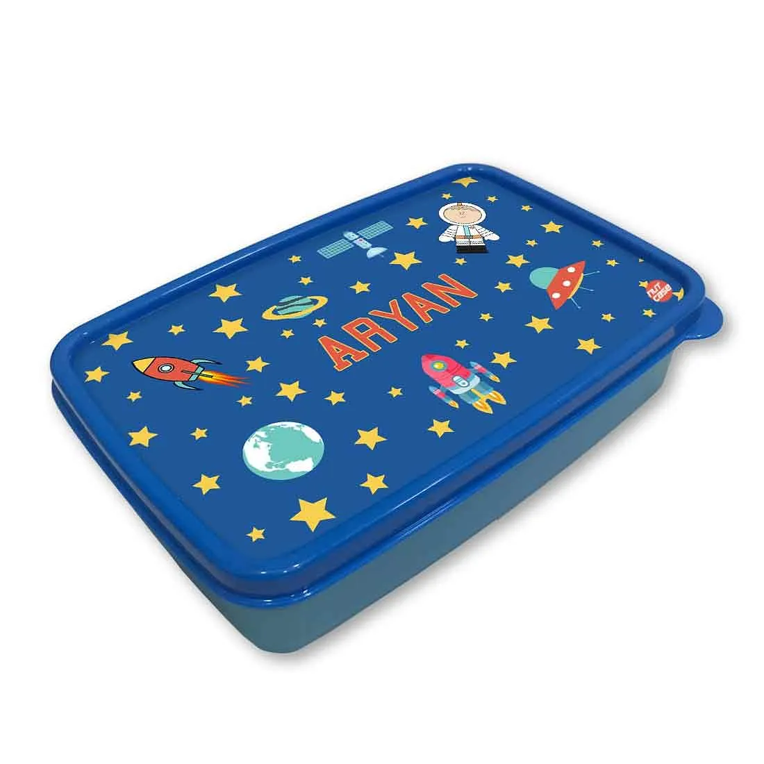 Personalized Snack Box for Kids Plastic Lunch Box for Boys - Space Boy