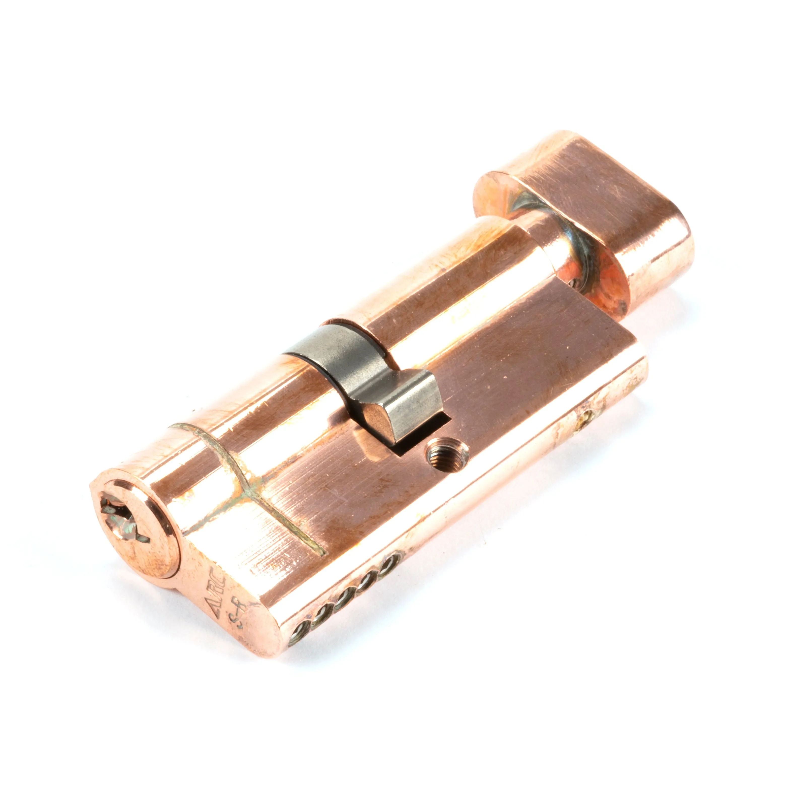 Polished Bronze 35/35 5pin Euro Cylinder/Thumbturn | From The Anvil