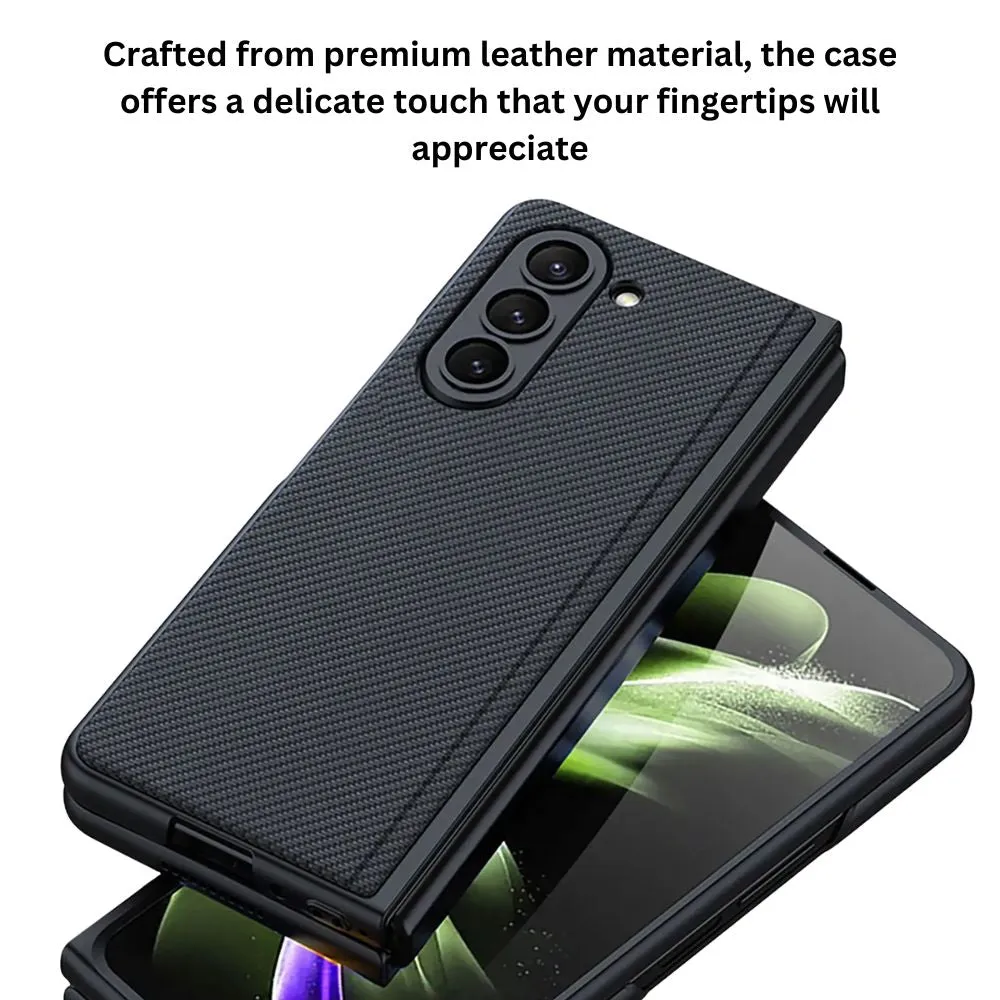 Puere Magnetic Leather Case for Galaxy Z Fold 5 With Flip Stand