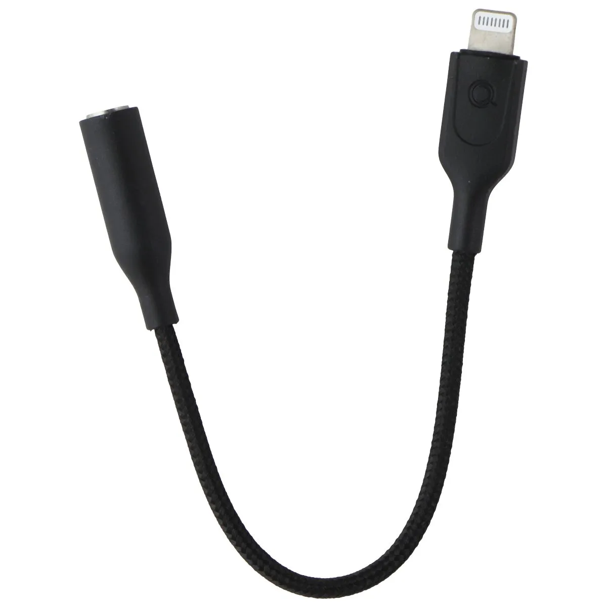 Quikcell Braided Audio Adapter Cable 8-Pin to 3.5mm Headphone Jack - Black