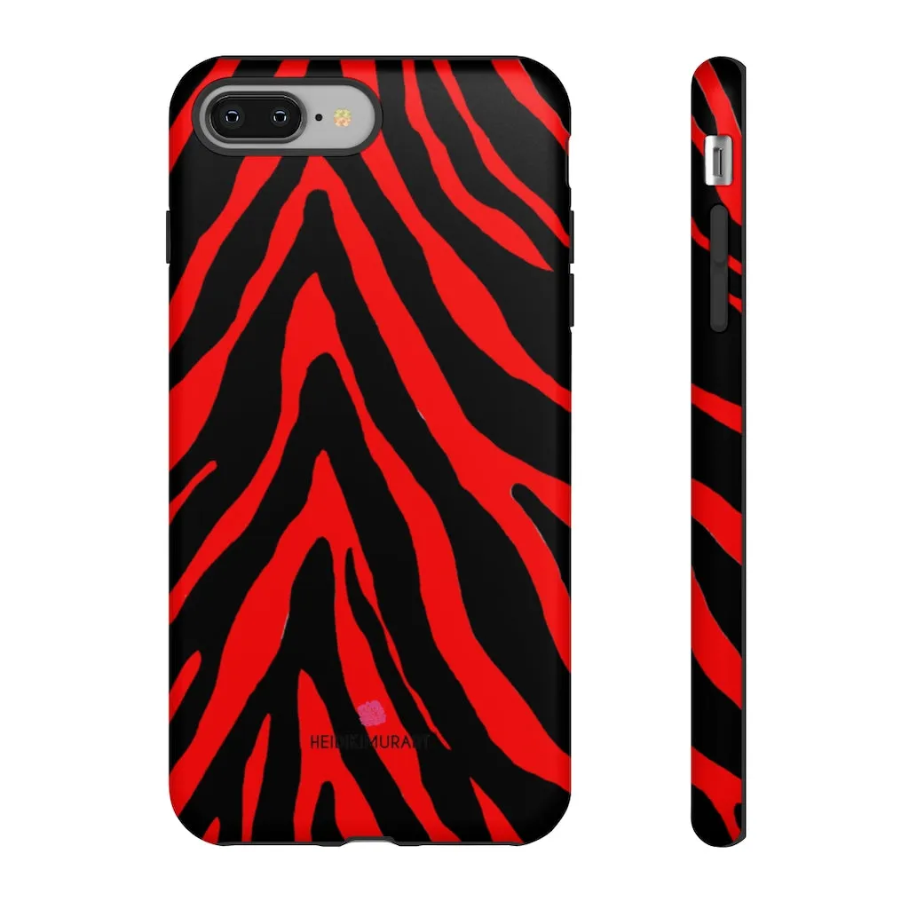 Red Zebra Designer Tough Cases, Animal Print Best Case Mate iPhone Samsung Case-Made in USA