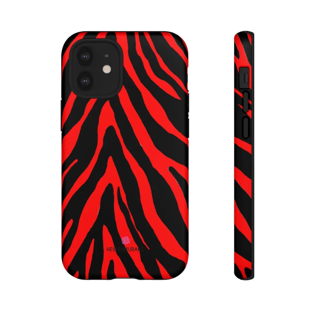 Red Zebra Designer Tough Cases, Animal Print Best Case Mate iPhone Samsung Case-Made in USA