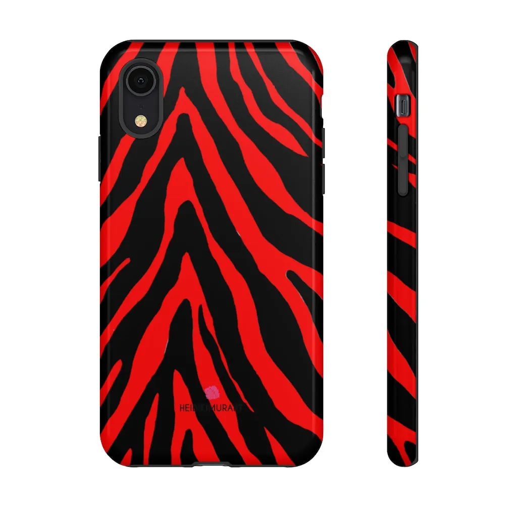 Red Zebra Designer Tough Cases, Animal Print Best Case Mate iPhone Samsung Case-Made in USA