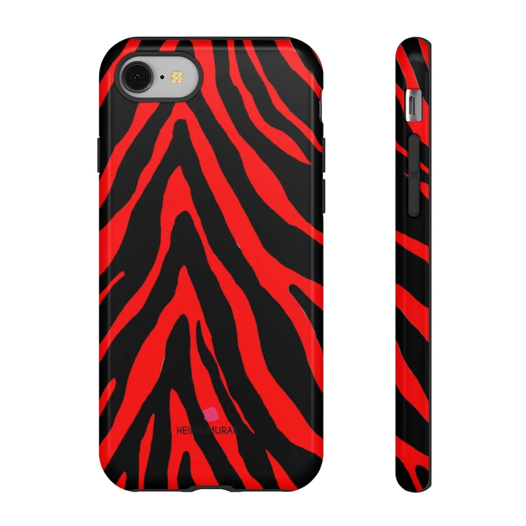 Red Zebra Designer Tough Cases, Animal Print Best Case Mate iPhone Samsung Case-Made in USA