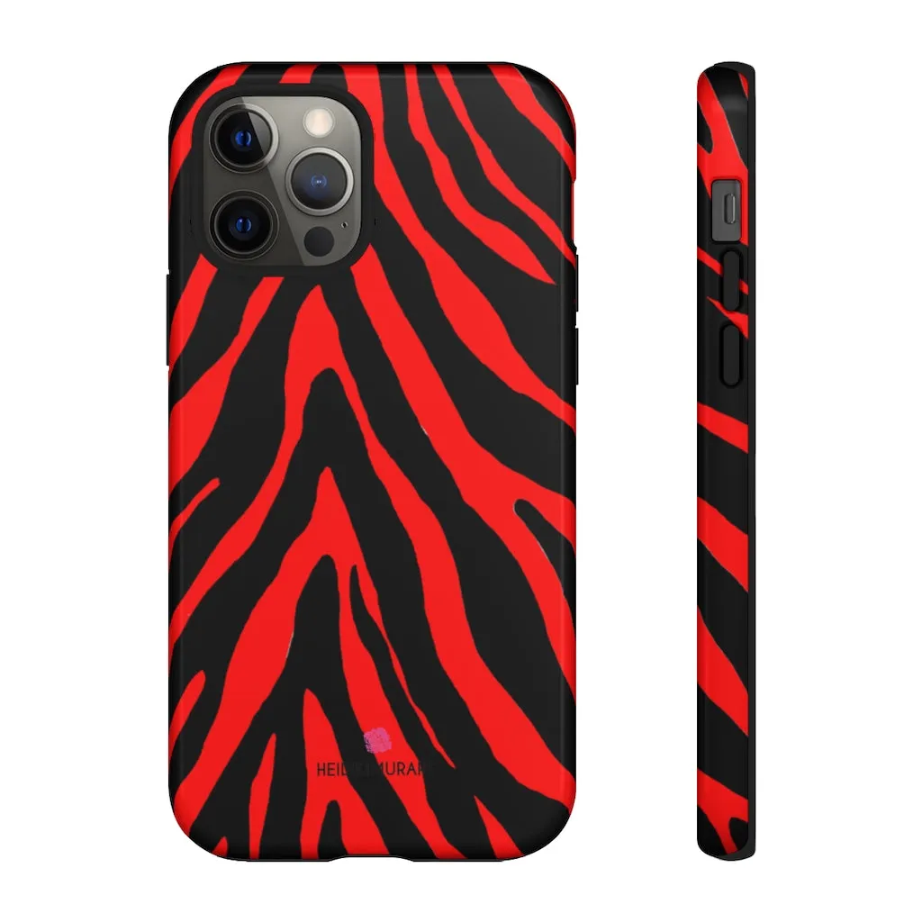 Red Zebra Designer Tough Cases, Animal Print Best Case Mate iPhone Samsung Case-Made in USA