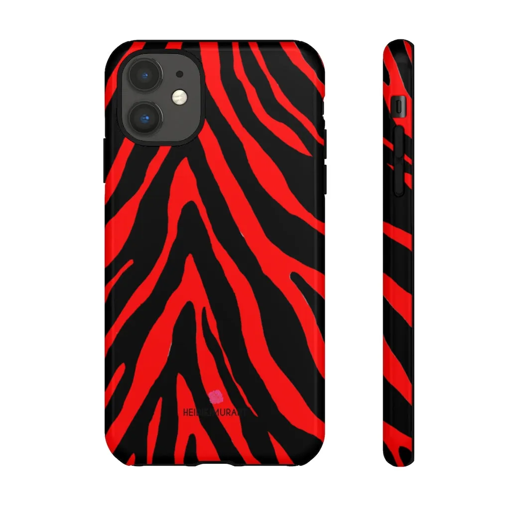 Red Zebra Designer Tough Cases, Animal Print Best Case Mate iPhone Samsung Case-Made in USA