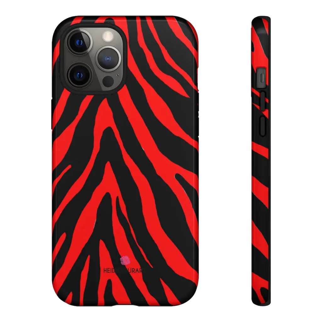 Red Zebra Designer Tough Cases, Animal Print Best Case Mate iPhone Samsung Case-Made in USA