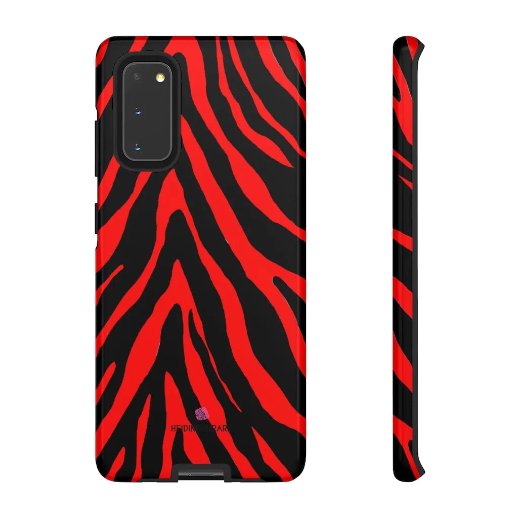 Red Zebra Designer Tough Cases, Animal Print Best Case Mate iPhone Samsung Case-Made in USA