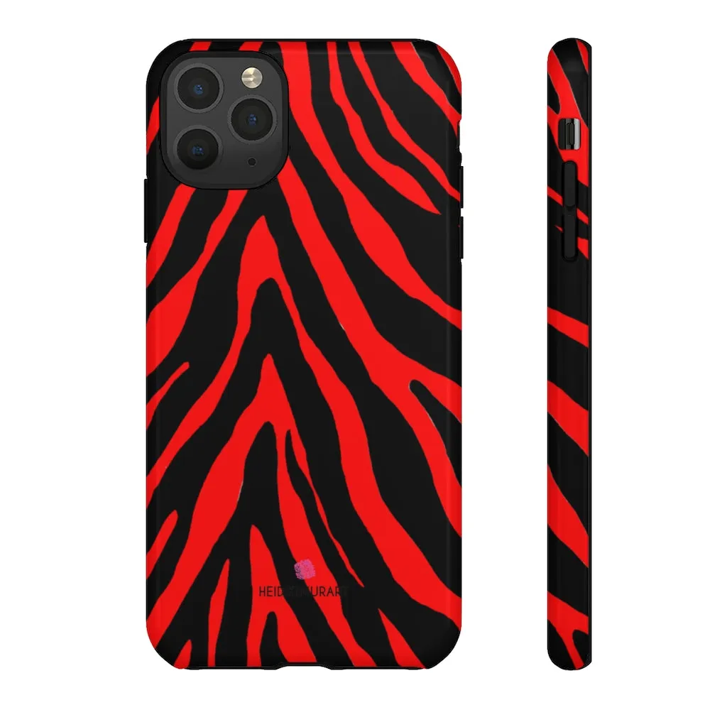 Red Zebra Designer Tough Cases, Animal Print Best Case Mate iPhone Samsung Case-Made in USA