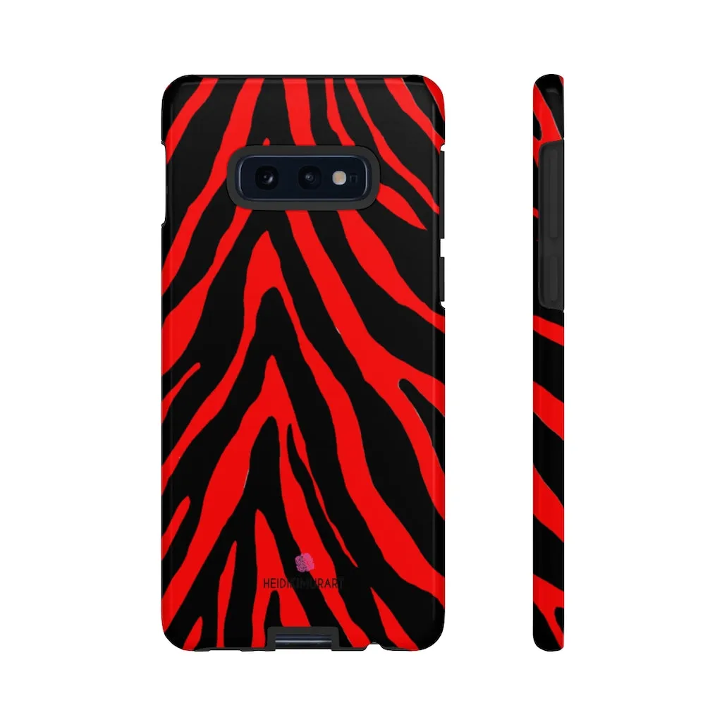 Red Zebra Designer Tough Cases, Animal Print Best Case Mate iPhone Samsung Case-Made in USA