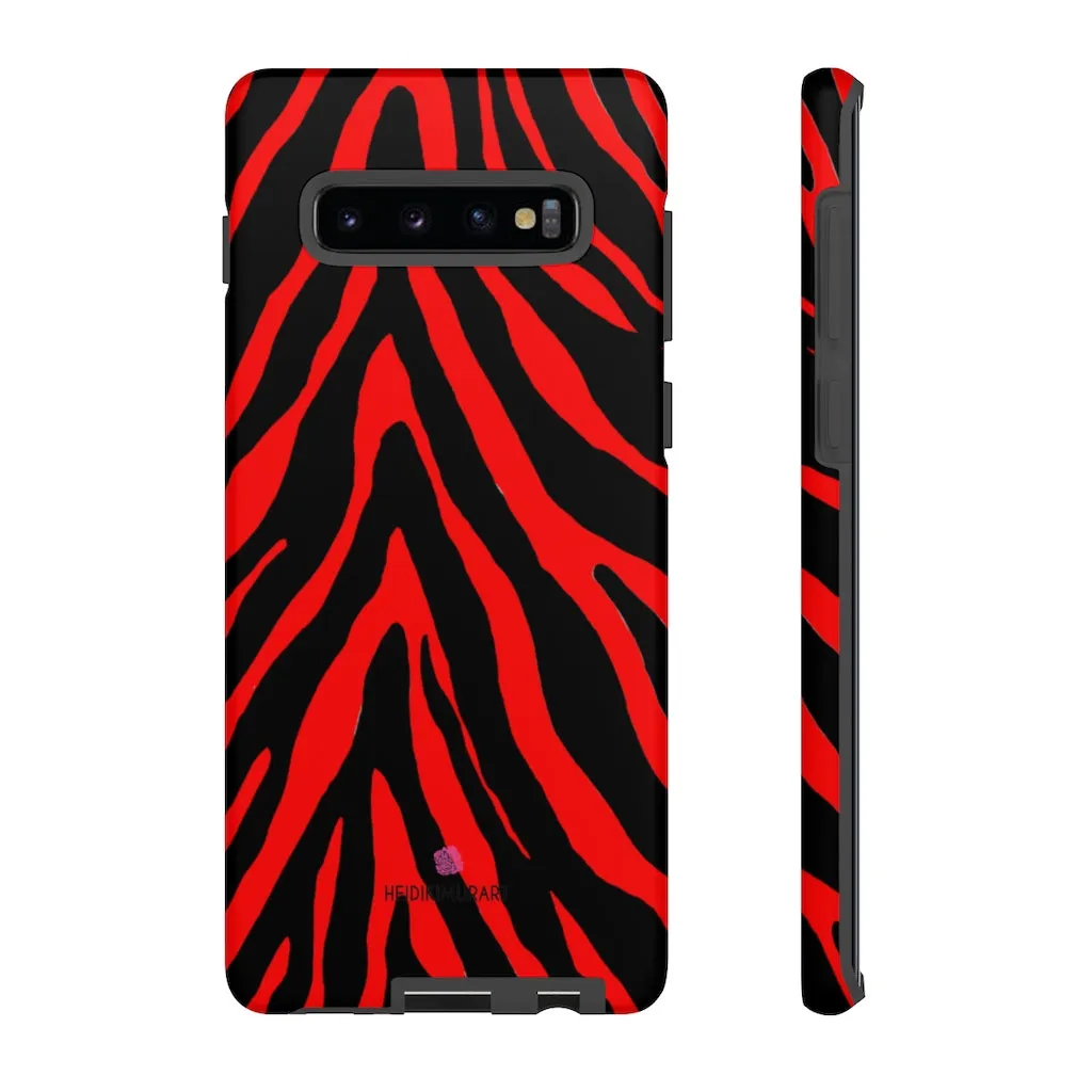 Red Zebra Designer Tough Cases, Animal Print Best Case Mate iPhone Samsung Case-Made in USA