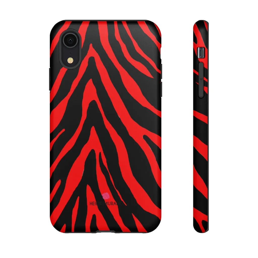 Red Zebra Designer Tough Cases, Animal Print Best Case Mate iPhone Samsung Case-Made in USA