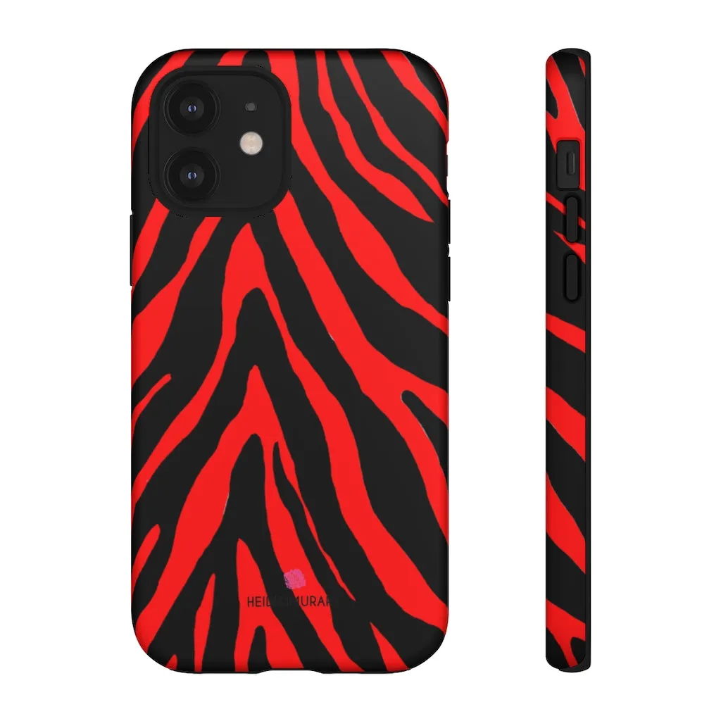 Red Zebra Designer Tough Cases, Animal Print Best Case Mate iPhone Samsung Case-Made in USA