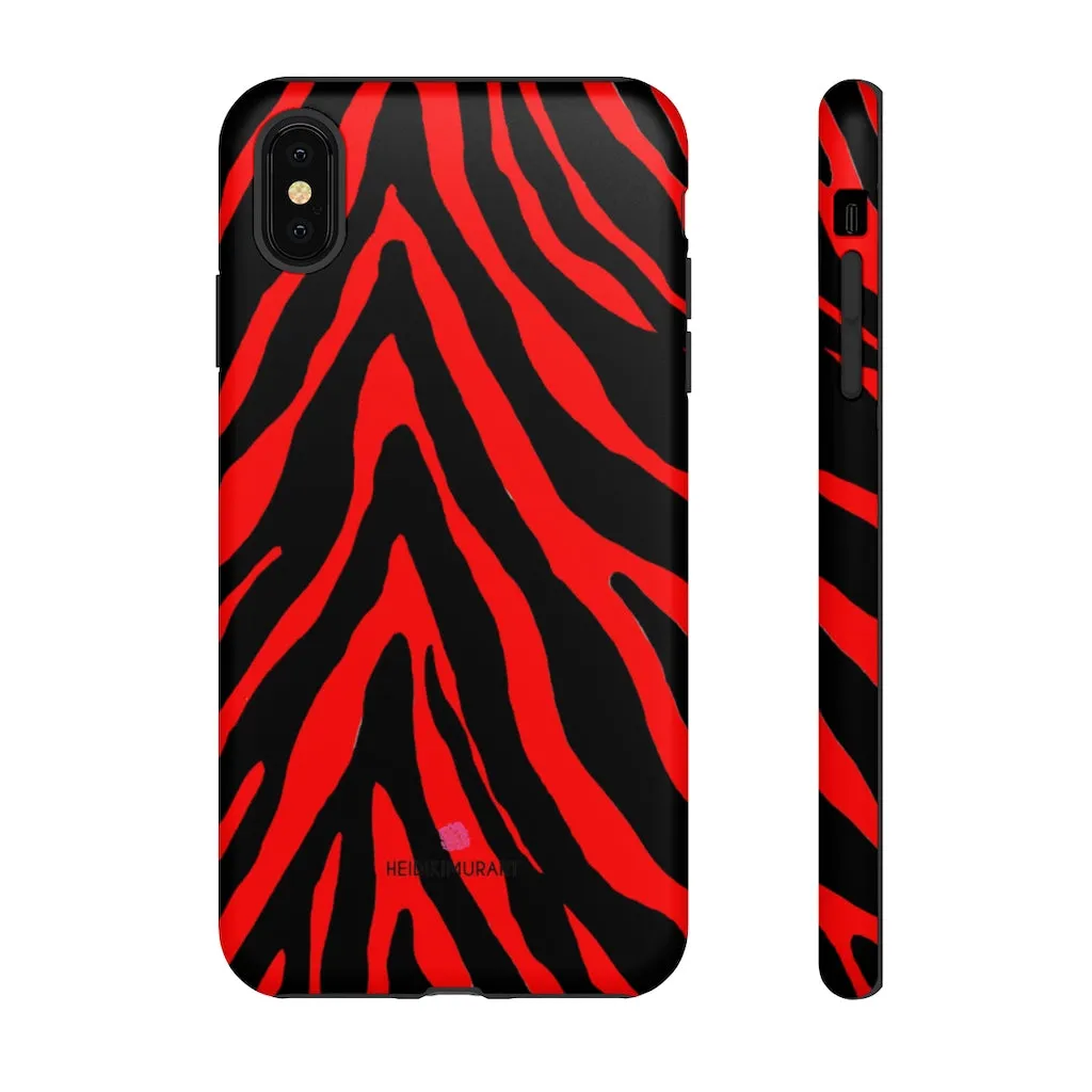 Red Zebra Designer Tough Cases, Animal Print Best Case Mate iPhone Samsung Case-Made in USA