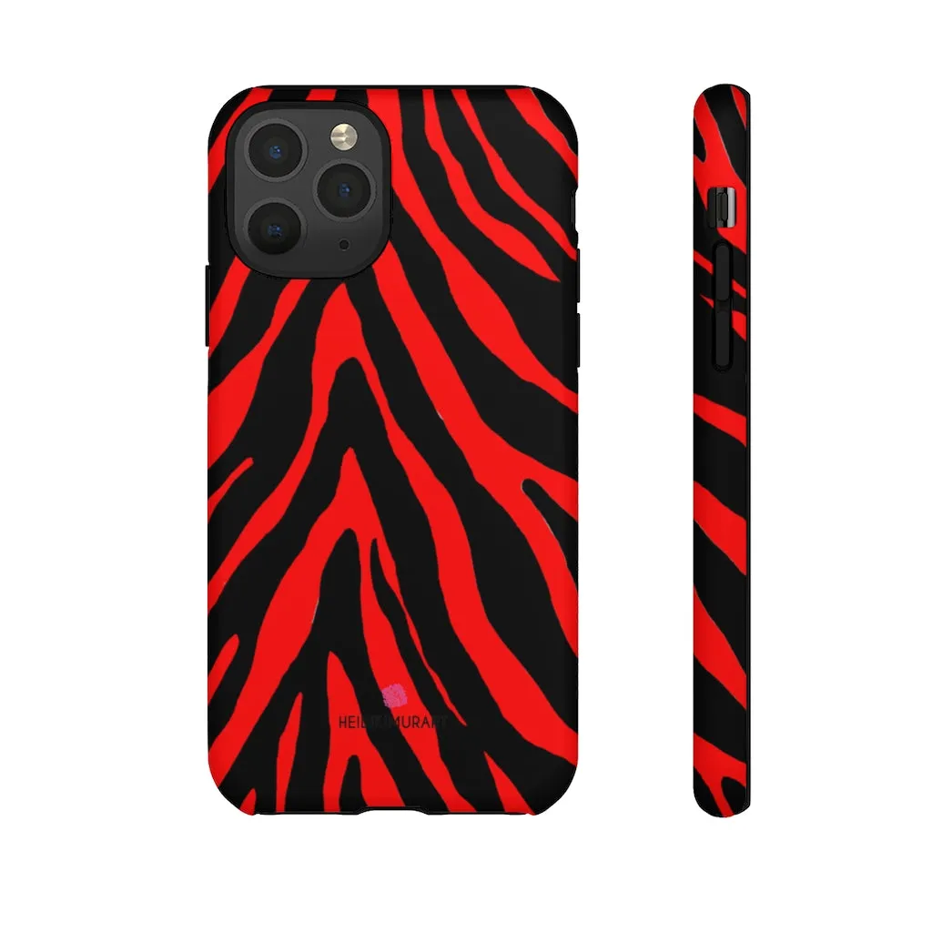 Red Zebra Designer Tough Cases, Animal Print Best Case Mate iPhone Samsung Case-Made in USA