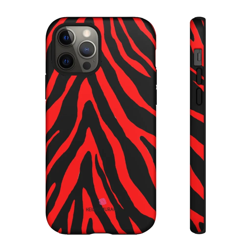 Red Zebra Designer Tough Cases, Animal Print Best Case Mate iPhone Samsung Case-Made in USA