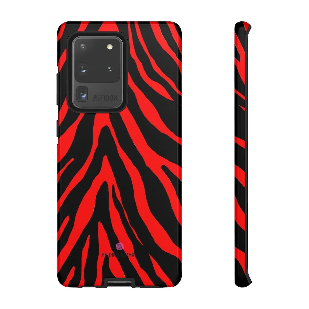 Red Zebra Designer Tough Cases, Animal Print Best Case Mate iPhone Samsung Case-Made in USA