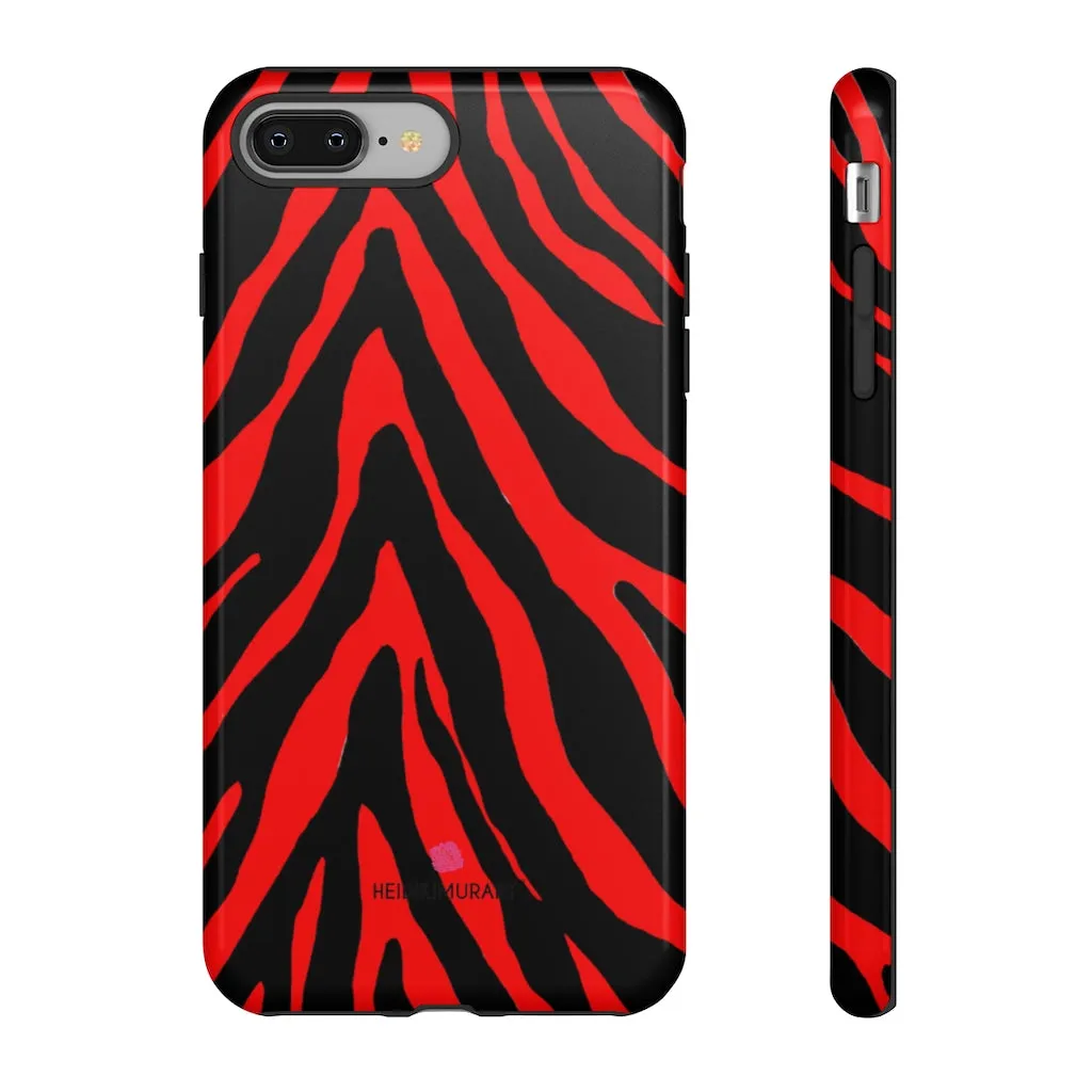 Red Zebra Designer Tough Cases, Animal Print Best Case Mate iPhone Samsung Case-Made in USA