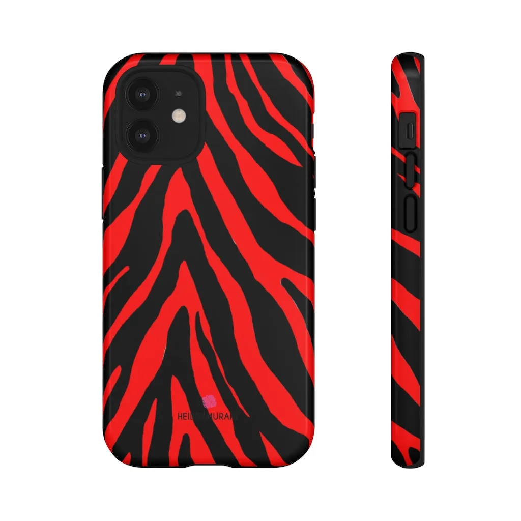 Red Zebra Designer Tough Cases, Animal Print Best Case Mate iPhone Samsung Case-Made in USA