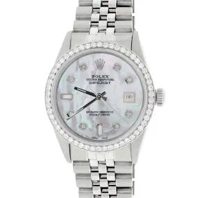 Rolex Datejust 36mm Steel Jubilee Watch with white MOP Diamond Dial &amp; Bezel TFJ-142508161