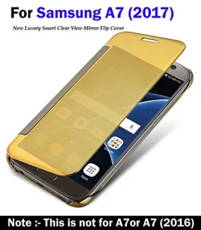 SAMSUNG GALAXY A7 (2017) -  New Luxury Smart Semi Clear View Mirror Flip Cover For SAMSUNG GALAXY A7 (2017)