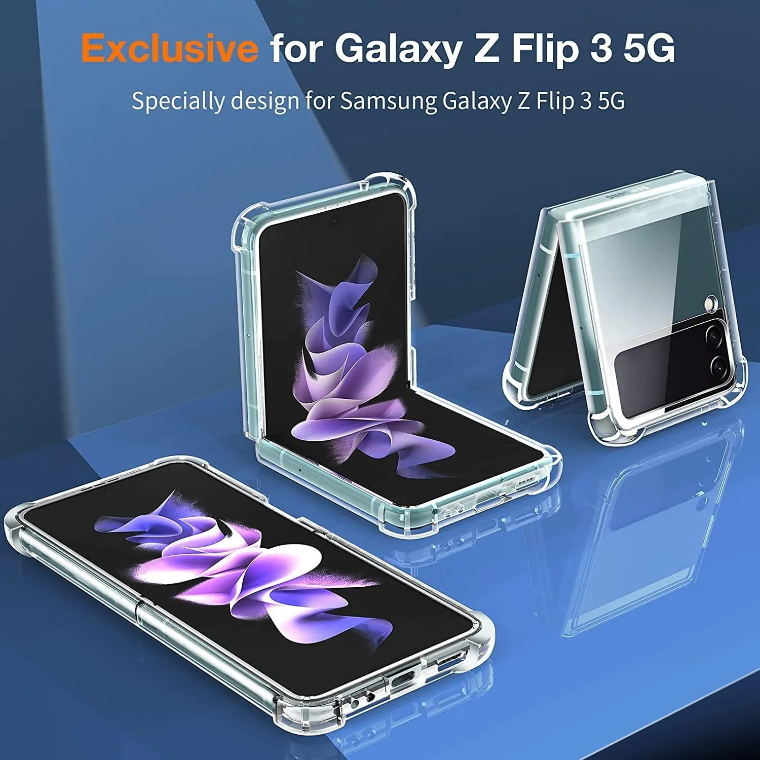 Samsung Galaxy Z Flip 4 Hybrid Gel Four Corner Cushion Case [CLEAR]