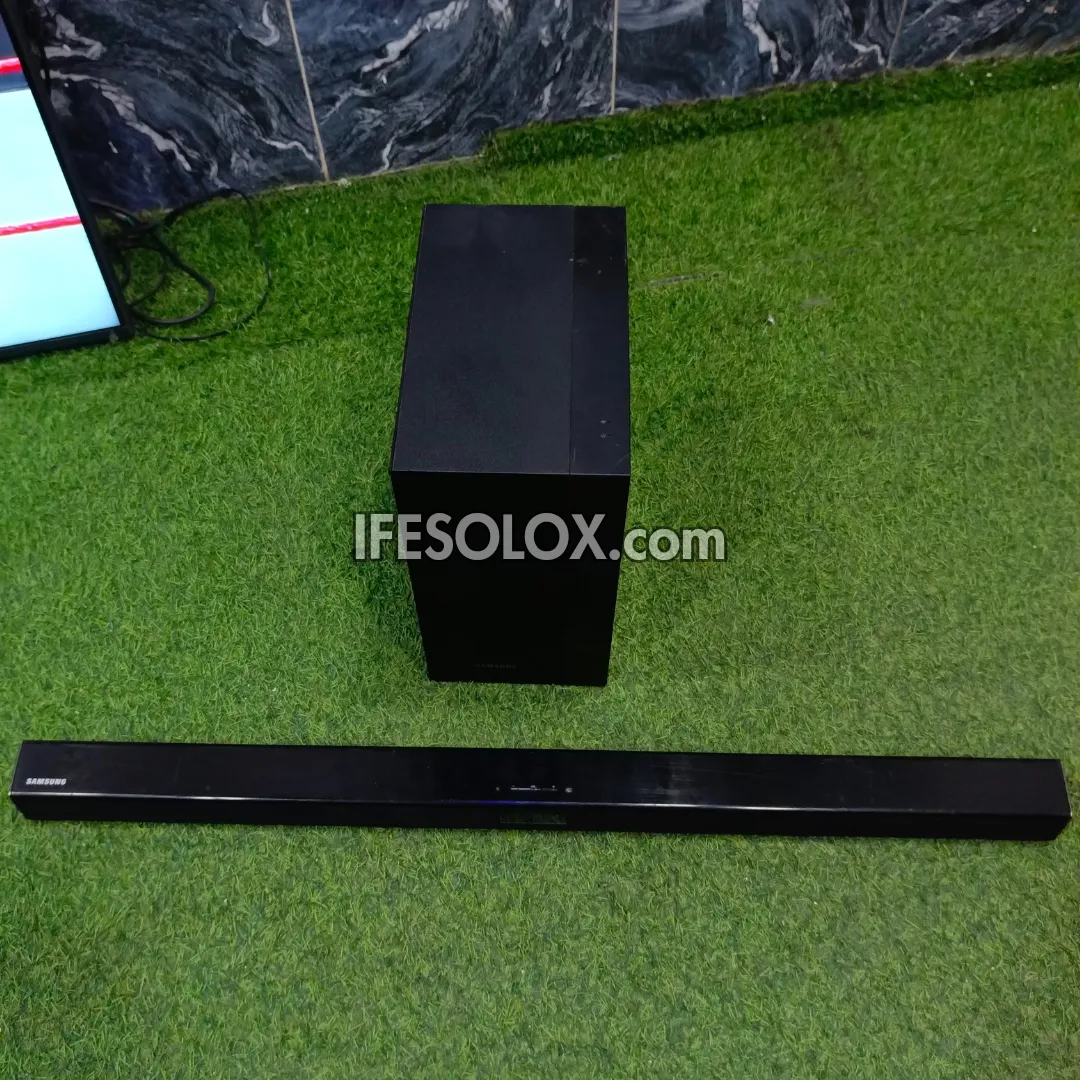 Samsung HW-J450 2.1Ch 300W Bluetooth Sound Bar with Wireless Subwoofer (USB, Optical in, HDMI in & out) - Foreign Used