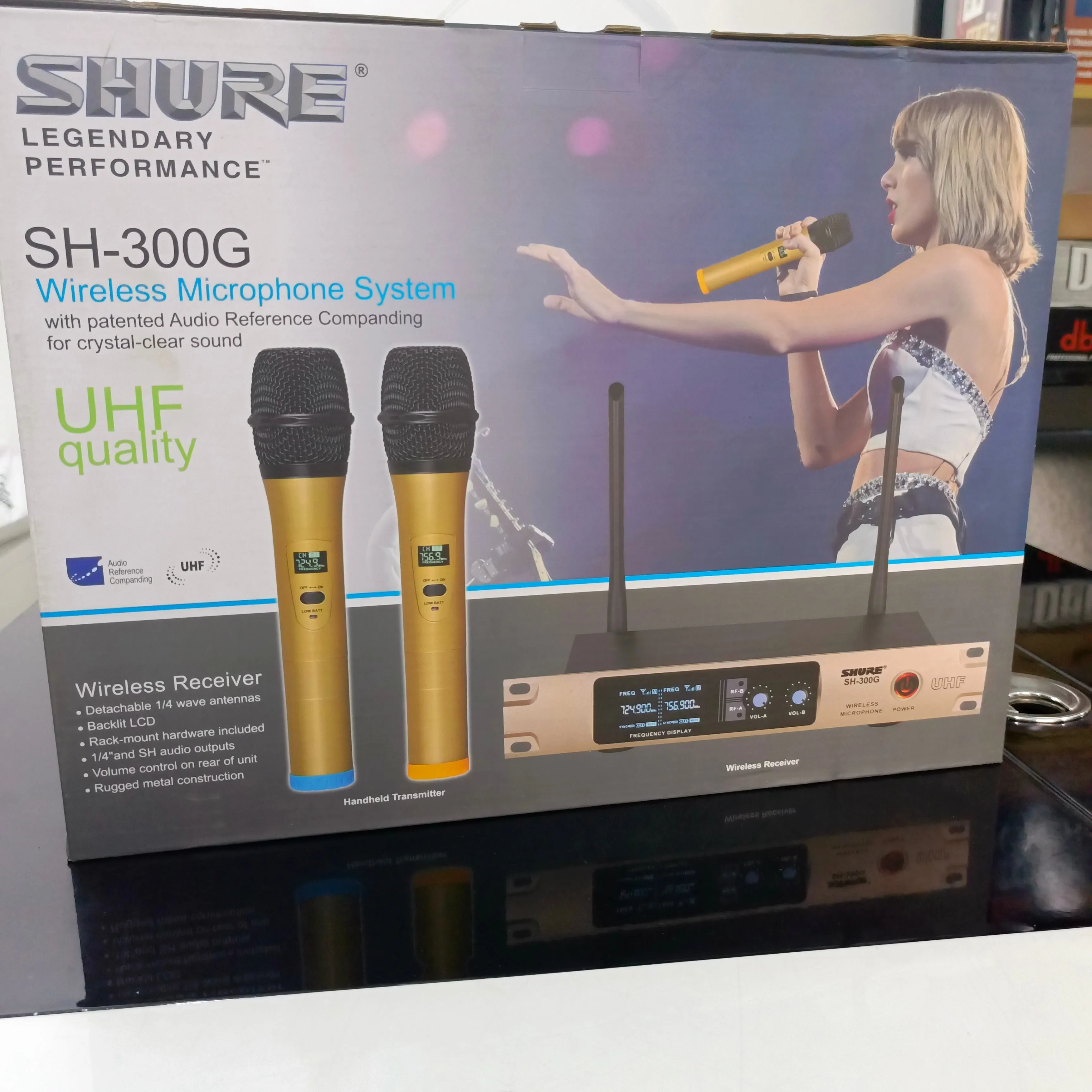 SHURE SH-300G Legendary Dual (2-Way) Wireless Dynamic Vocal Microphone - Brand New