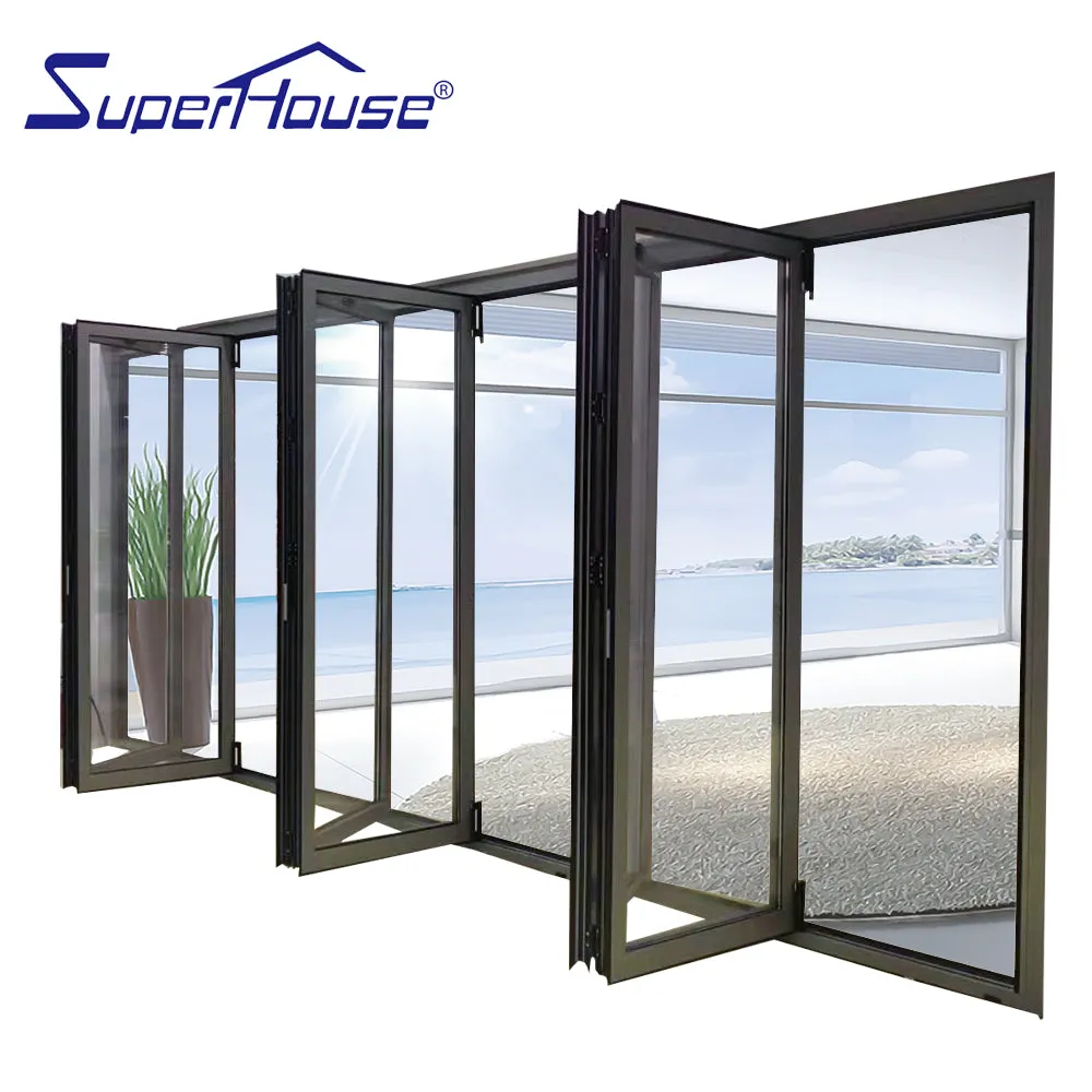 Superwu Customized aluminum glass folding/ bifold door designs