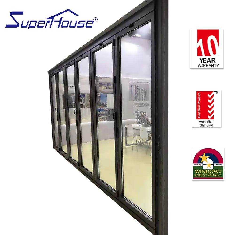 Superwu Customized aluminum glass folding/ bifold door designs