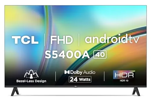 TCL 101 cm (40 inches) Bezel-Less S Series Full HD Smart Android LED TV 40S5400A (Black)