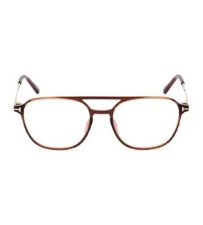 Tom Ford Men's Brown Crystal Aviator Optical Frame