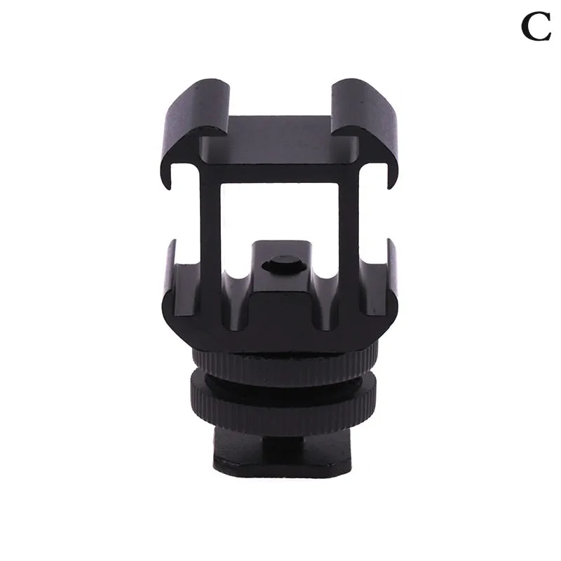 Triple Hot Shoe Mount Adapter Bracket Stand Holder for DSLR Camera LED Mic Flash