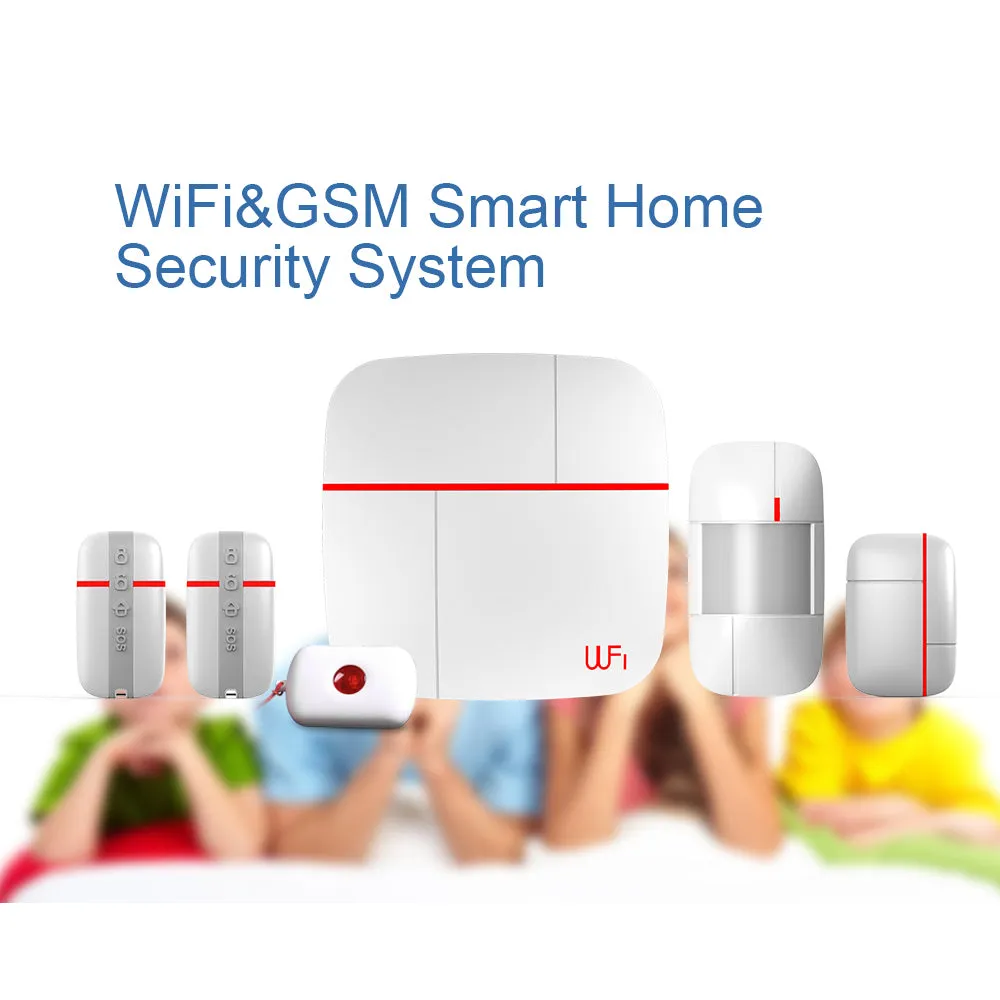 Vcare Multi-function WIFI & GSM Dual Smart Home Alarm System with 433Mhz Wireless Alarm Sensor Ver A